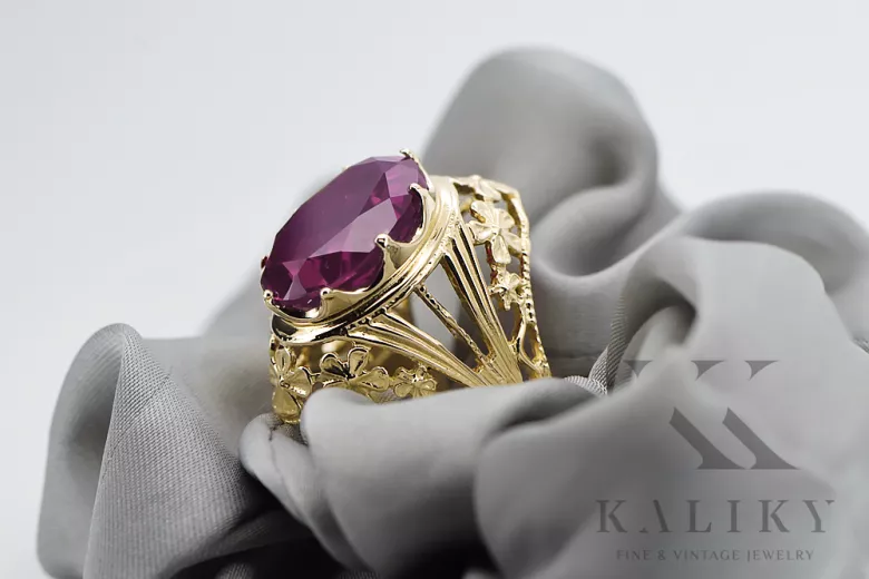 Vintage Ring Amethyst 14K Yellow gold vrc031y